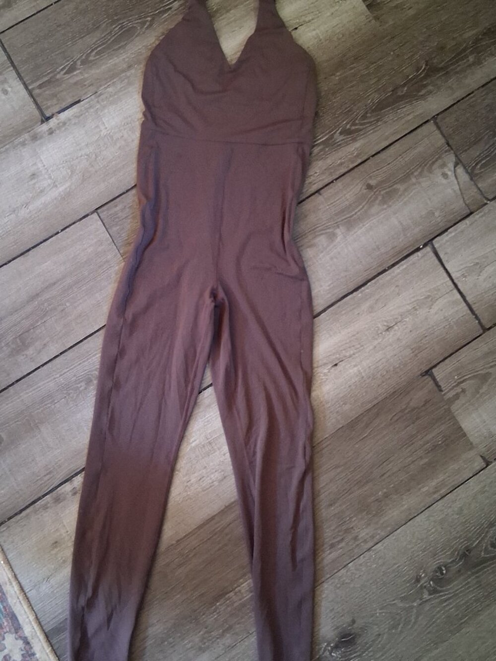 Left on Friday Playsuit Medium in Cold Brew Brown